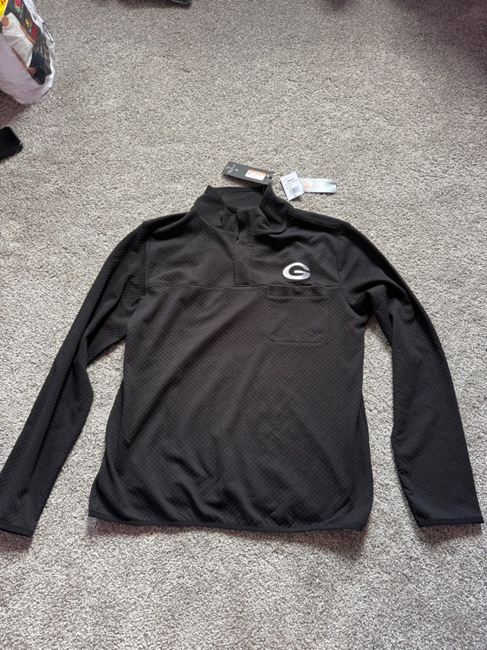 NFL Black Half-Zip Pullover with Packers Logo